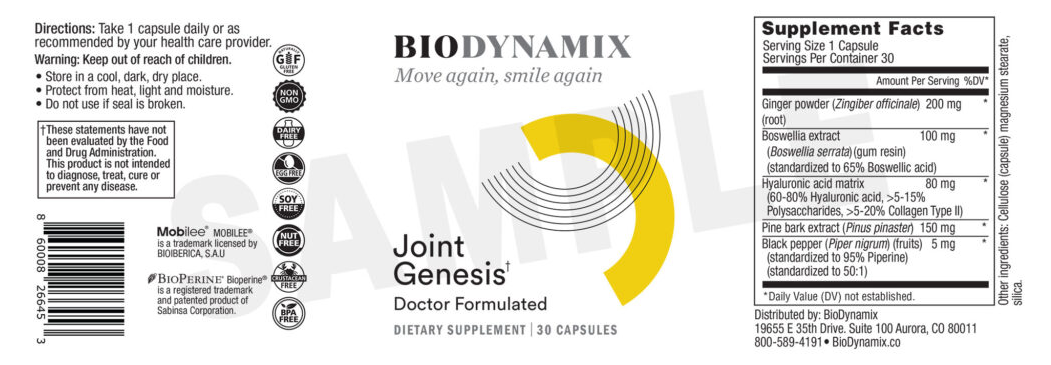 Joint supplement with hyaluronic acid